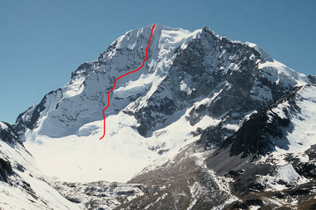 The American Route on Huayna Potosi West Face, 6088m.