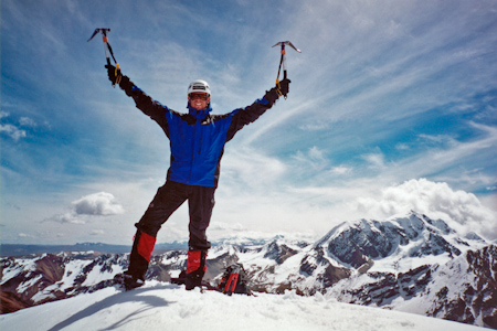 Michael Whlin on the top. Apolobamba, Bolivia.