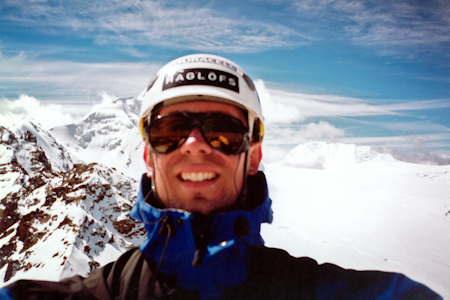 Michael Whlin on the summit of Cerro Chello Cunka (5450m).