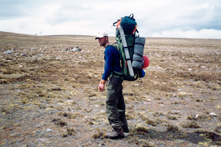 Olof Dallner on the first day of the walk in to base camp. No mules...